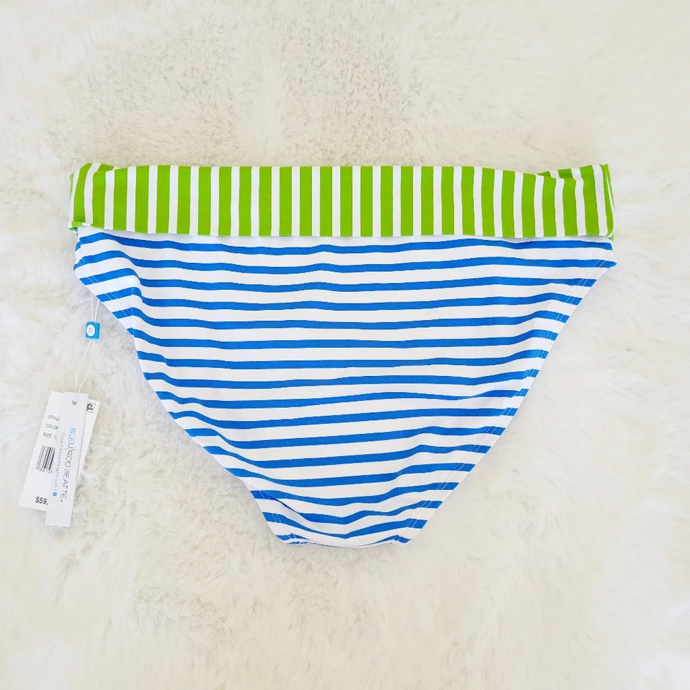 🐠BLEU ROD BEATTIE TIE FRONT CAP SLEEVE BIKINI TOP & FOLDOVER BOTTOMS SIZE 12 - Picture 9 of 9
